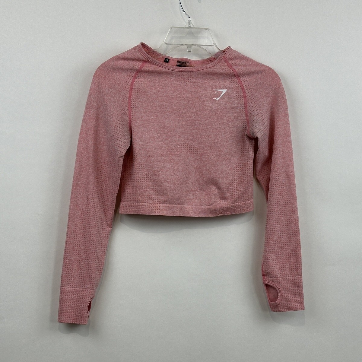 Pink Gymshark Vital Long Sleeve Crop Top GYMSHARK Womens Size