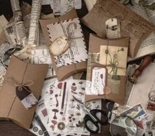 30pcs / Set Vintage Scrapbook Sticker Pack Diary Journal Paper DIY Scrapbooking