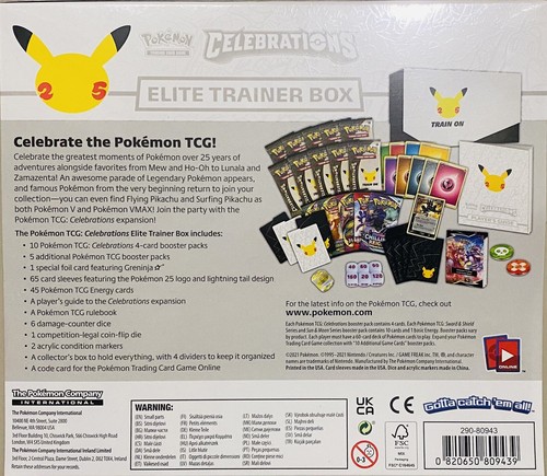 Pokemon TCG 25th Anniversary Celebrations Elite Trainer Box 2021 New Release - Foto 2 di 3