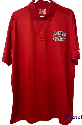 Men’s Under Armour Red Radford University RU Basketball Polo Large L HeatGear - Image 1 of 4