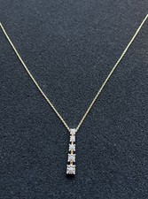 925 Gold Over Sterling Silver Diamond Necklace Perfect For Anniversary