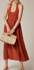 J.Crew Size XXS Halter Mixy Dress A-line W/ Pockets In Vintage Garnet Rust NWT
