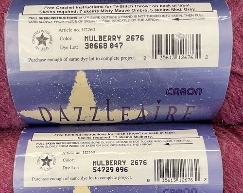 (2) Caron DAZZLEAIRE Garn MAULBEERE #2676, 3 Unzen - Bild 5 von 5