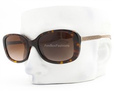 Coach Sunglasses Polished Dark Brown Tortoise Gold Logo HC 8278 512013 w/case