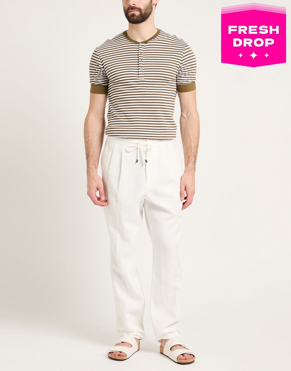 RRP €1150 BRUNELLO CUCINELLI Linen Trousers IT50 US38 M Pleated