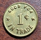 Tiny VIRGINIA Token NORFOLK Yacht & Country Club Brass 16mm GF 1c in Trade — photo 2