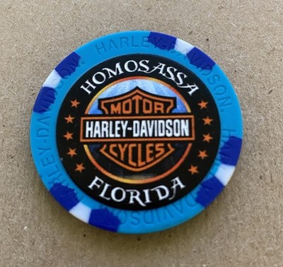 Homosassa, Florida Crystal Harley Davidson Poker Chip / Blue | eBay