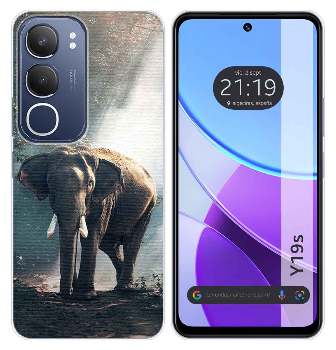 Custodia In Silicone Per Vivo Y19S Design Elefante Disegni