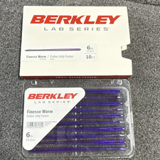 Berkley Lab Series Finesse Worm 6in Ember Jelly Fusion Scented Soft Bait 10pk 
