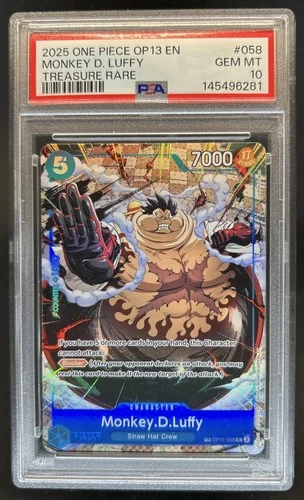 2025 One Piece Monkey D. Luffy Treasure Rare #OP11-058 PSA 10 GEM MINT