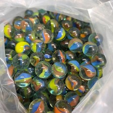 3 lbs 6 oz Vintage Clear Glass Cats Eye Ribbon SWIRL Lot Marbles  Shooters