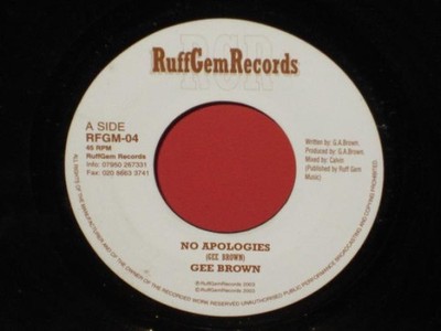 Gee Brown - No Apologies (7'') (Near Mint (NM or M-)) - 2857654963