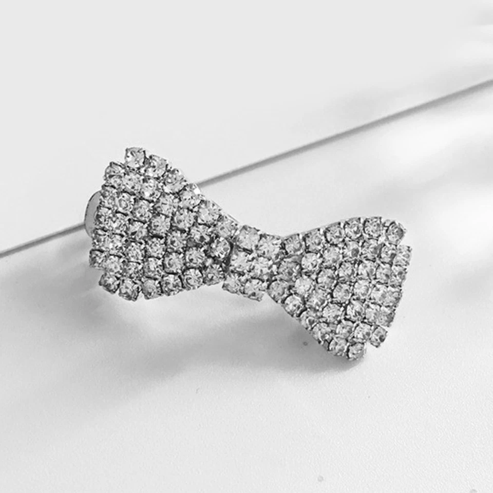 4 Pcs Rhinestone Hair Clips Bow Barrettes Crystal Accessories for Women - Image 4 of 4