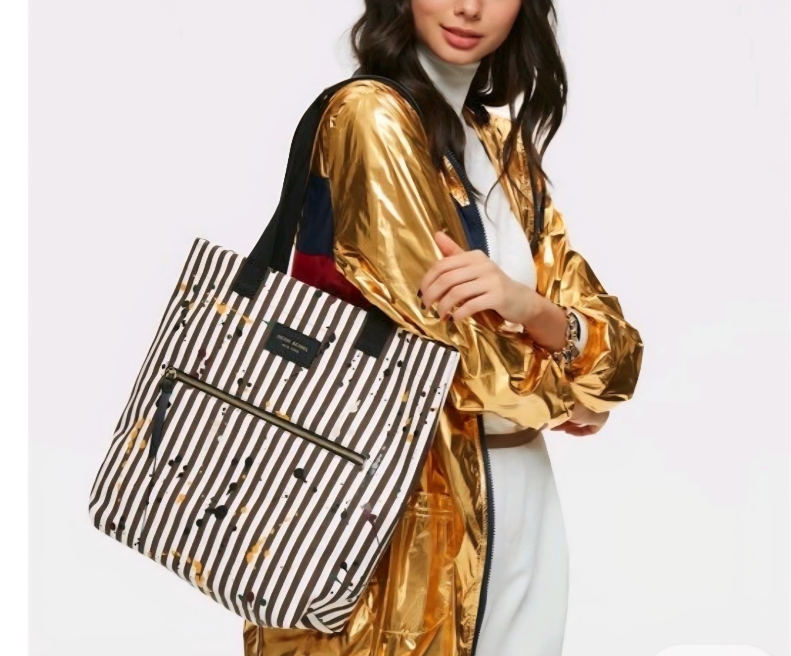 Hendel Bendel SPLATTER PAINT CANVAS TOTE NWT