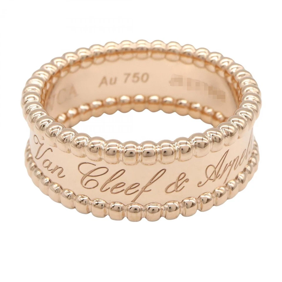 Van Cleef & Arpels Perlee Senior Chute Ring 18KRG Pink Rose Gold Used #57 Size 8 - Image 2 of 4