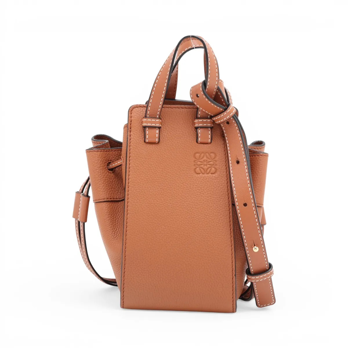 Loewe Hammock Drawstring mini Leather 2 Way Handbag Brown
