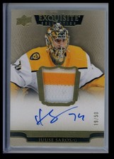 2023-24 Upper Deck Exquisite Collection Endorsements Relics Juuse Saros Auto