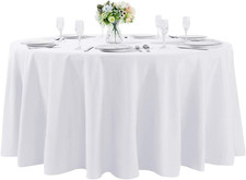 108 Inch round Tablecloth Washable Polyester Table Cloth Decorative Table Cover