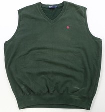 Rare VTG POLO RALPH LAUREN Spell Out Golf Shield Sweatshirt Vest 90s Green SZ XL