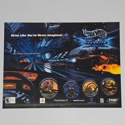 Hot Wheels Velocity X PlayStation 2 PS2 GameCube Authentic Magazine Ad