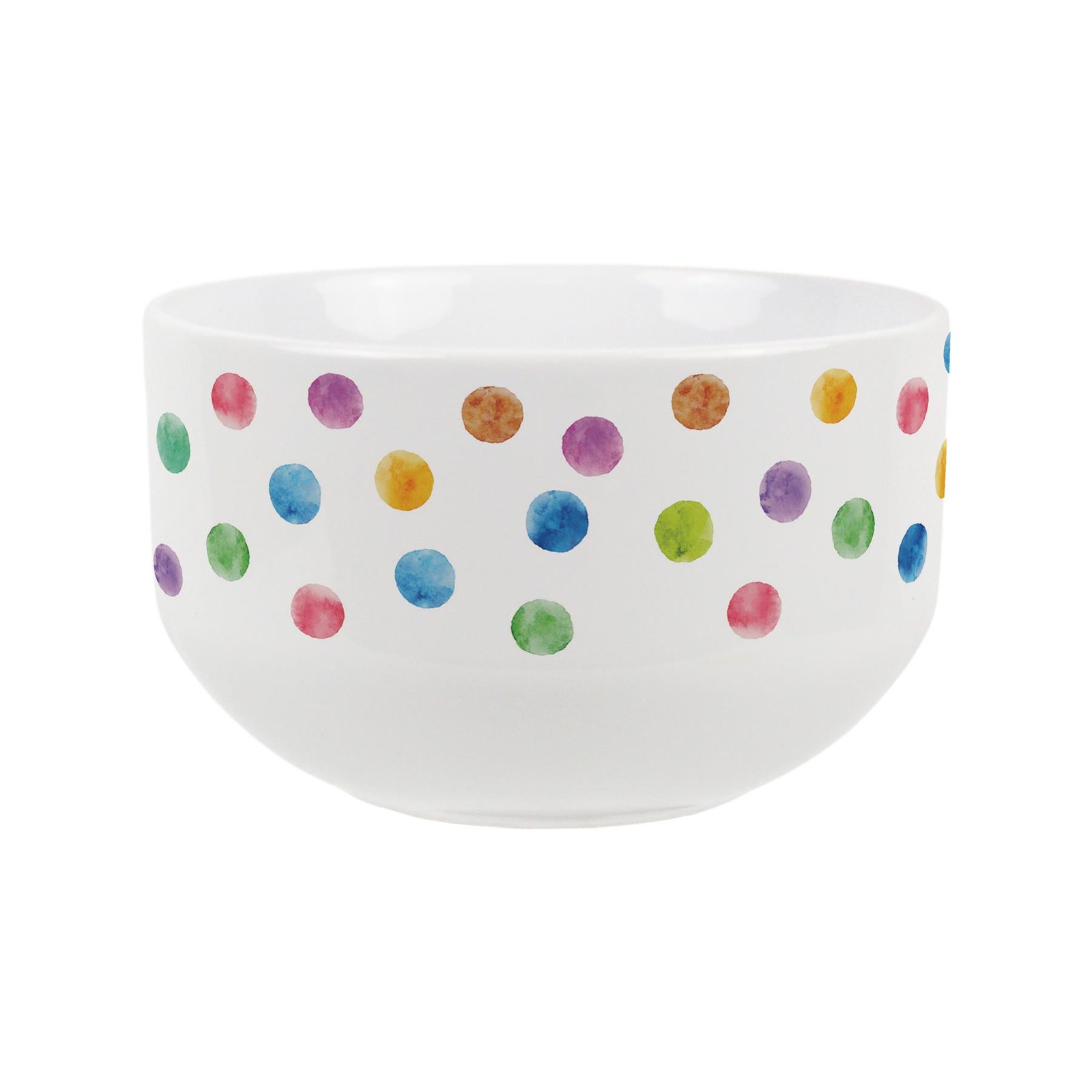 Polka Dots Large Cereal Bowl - Ceramic Multicolour Dinnerware Serving Bowl