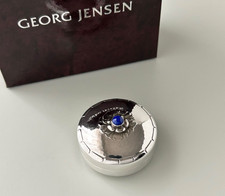Georg Jensen 79D Lapis Lazuli Flower Sterling Silver Pill Case Vintage Used Rare
