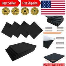 8 Pcs Neoprene Rubber Adhesive Foam Pads 6x6" - Anti-Slip  Vibration Resistant