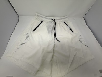 JUMP START PERFORMANCE TRAINING SHORTS ZIPPER POCKETS - SIZE: MEN M - WHITE