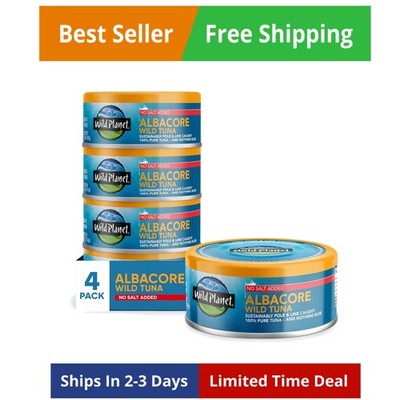 Albacore Wild Tuna, No Salt Added, Canned Tuna, Pole & Line Caught, 5 oz, Pac...