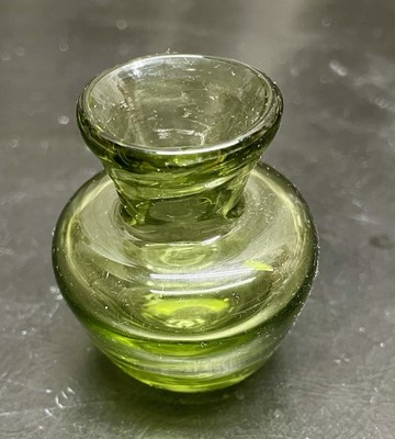 Miller Rogaska Crystal Vase, Hand Blown Glass With Green Hue, Lime Green