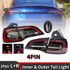 For 2021-2023 Tesla Model 3/Y 4x LED Rear Tai...