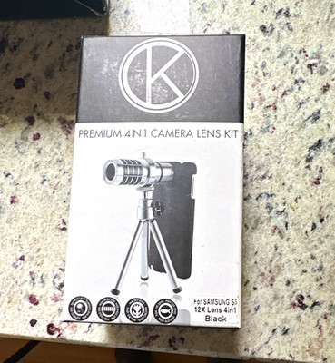 CamKix 4-in-1 Clip-On Lens Kit for Samsung Galaxy S5 Tele/Wide/Macro/Fish Black
