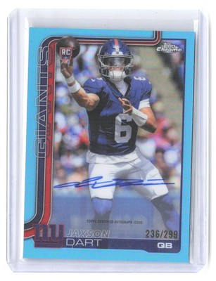 2025 Topps Chrome Rc Auto Jaxson Dart #RA-JD Teal Lava Refractor read descriptio