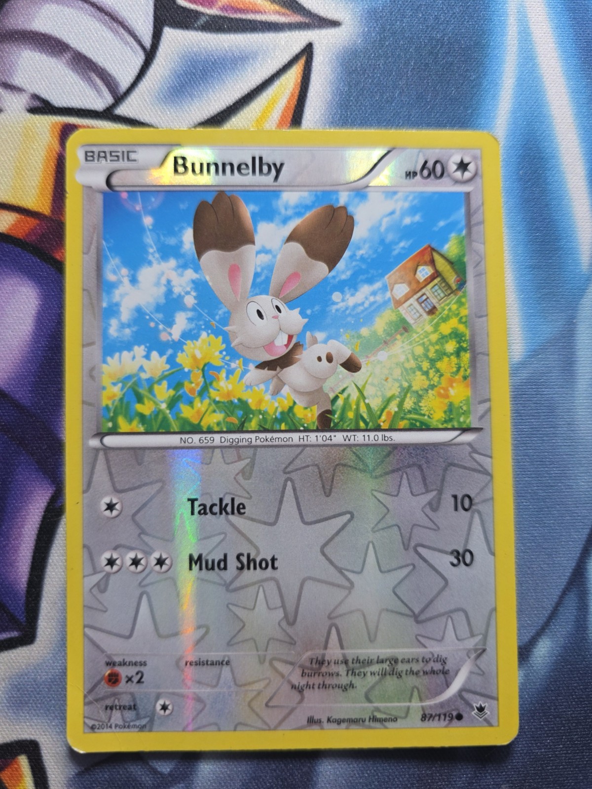 Pokemon TCG Bunnelby Card Phantom Forces Reverse Holo 87/119