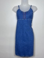 VTG American Eagle Womens Dress Denim Spaghetti Straps Babydoll Y2K 90s 10