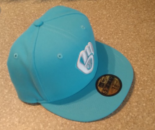 new era milwaukee brewers hat 7 5/8 - Picture 3 of 6