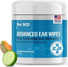 Pet Ear Wipes for Cats and Dogs, Otic Ear Cleaner Formula, 100 Count, Deodorize