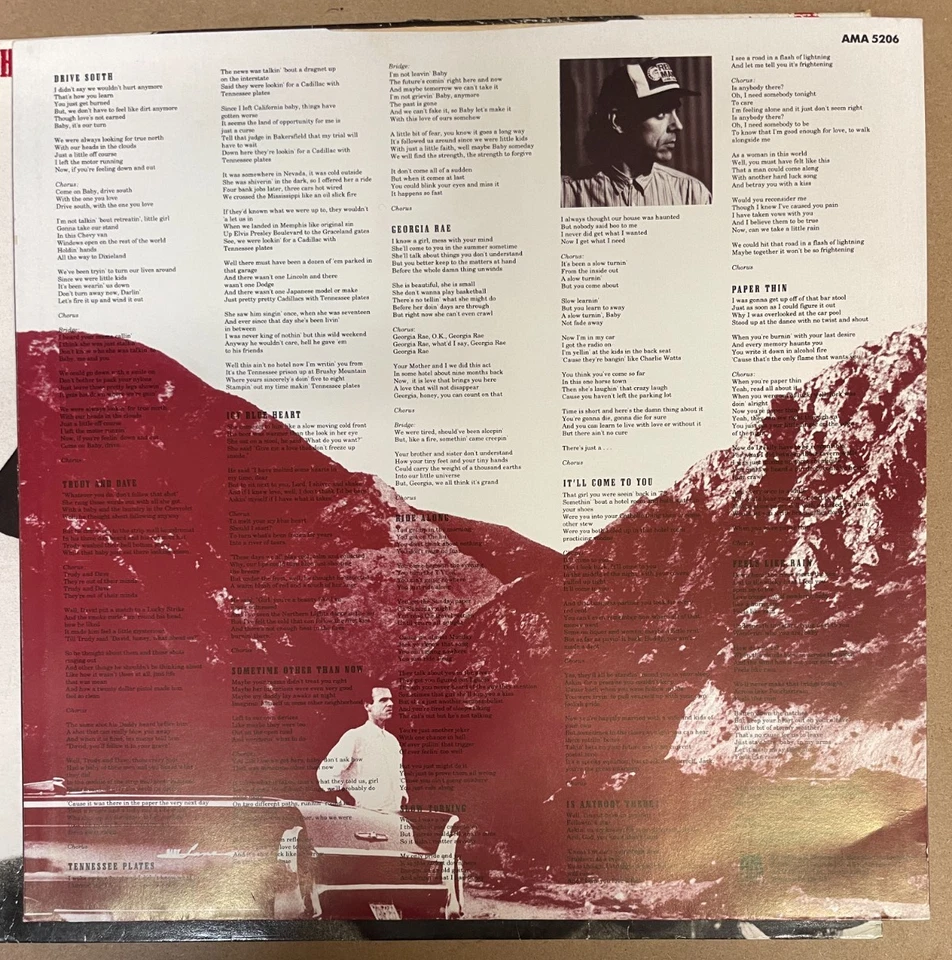 JOHN HIATT SLOW TURNING 1ST UK PRESS 1988 A&M A1/B1 w/INNER LYRIC SHEET - Image 3 of 3