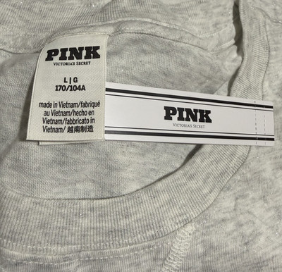 VSPINK CAMPUS COTTON LONG SLEEVE TEE SIZE LARGE