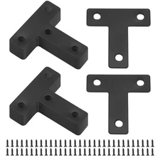 Black T-Shape Corner Brackets 20 PCS 40x40mm T Flat Corner Brace with Screws