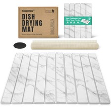 Stone Dish Drying Mat Collapsible Diatomaceous Earth Absorbent Mat Quick Dish...