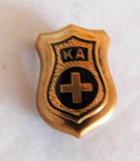 KAPPA ALPHA Fraternity Pin Badge Shield w/ Enamel Cross K A #2900 (#CH97)