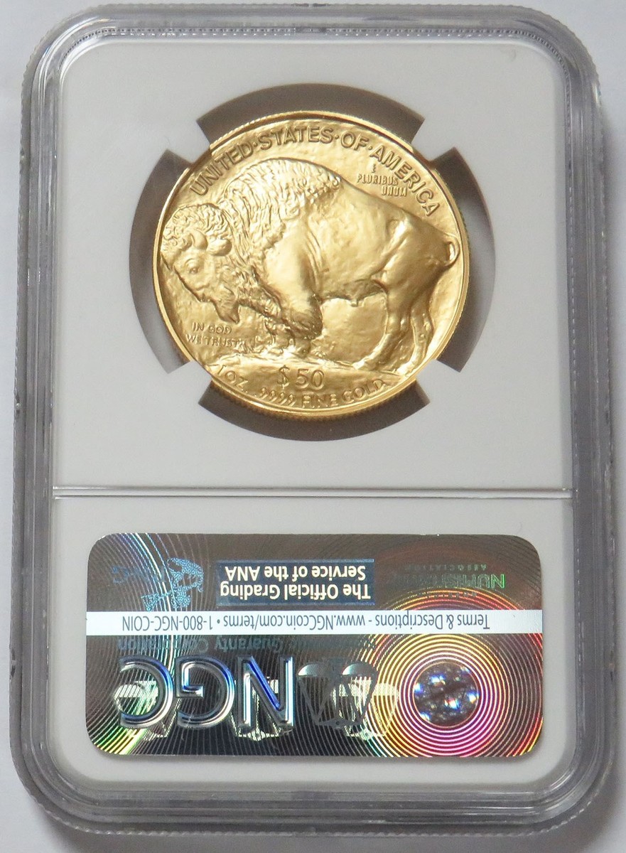 2008 GOLD MIKE CASTLE SIGNED 1oz AMERICAN BUFFALO $50 NGC MS 70