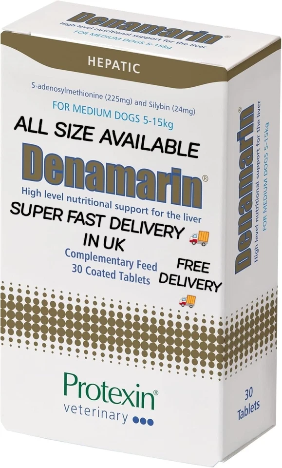 BRRANDED PROTEXIN Denamarin for Medium Dogs Tablet S 90mg,M 225mg,L 425mg, Pack of 30 Tablets