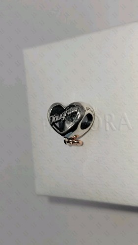Authentic Pandora #782327C00 Love You Daughter Heart Charm W/ Box D97