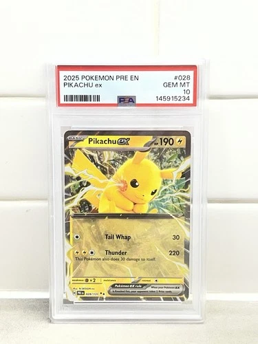 2025 POKEMON PRE EN-PRISMATIC EVOLUTIONS #028 PIKACHU EX PSA 10