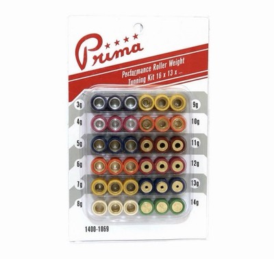 PRIMA ROLLER WEIGHT KIT (16mm X 13mm) *3gm - 14gm* FOR 50cc - 100cc QMB139 GY6