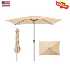 Heavy Duty 6.5x10 ft Rectangular Sun Umbrella - Perfect for Outdoor Entertaining
