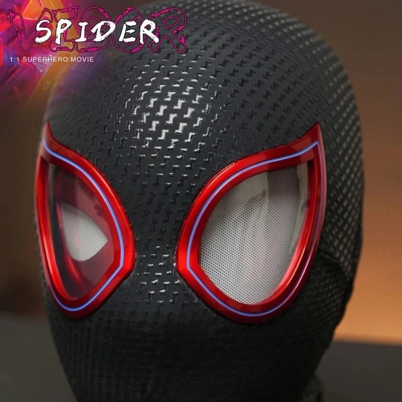 Mascara Miles Spiderman Headgear 1:1 Cosplay Moving Eyes Electronic Mask Remote - Image 4 of 4