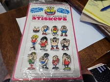 Vintage 1977 Thum Thumb Wrassler Wrestling Puffy Stickers - Unused Display of 12